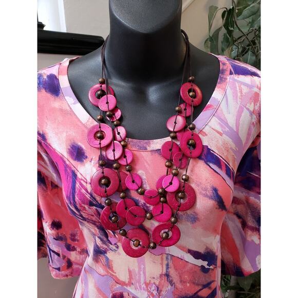 LOGO by Lori Goldstein Dress Women 2X Multicolor Midi Stretch Soft Knit Casual - Picture 3 of 15